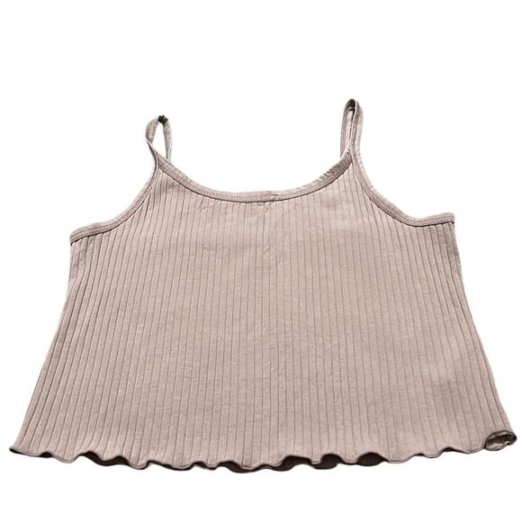 Tank Tops Woman’s Size XL Tank Tops Halter Cropped Ribbed Ruffle Hem Summertime - Picture 12 of 16